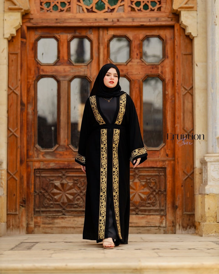 عباية أسود حروف عربي - Eruption Store