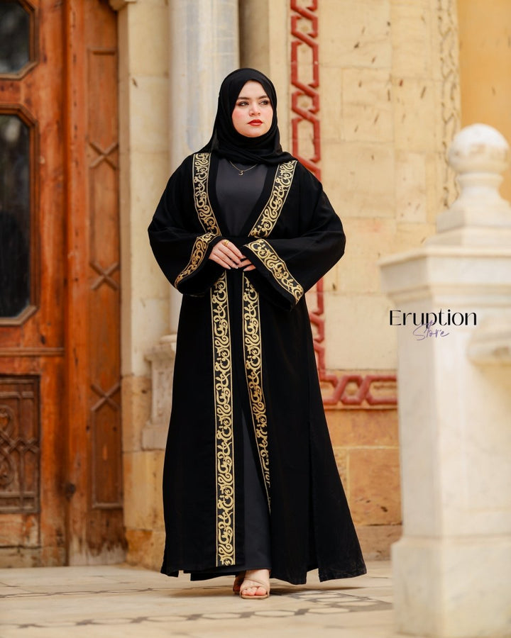 عباية أسود حروف عربي - Eruption Store