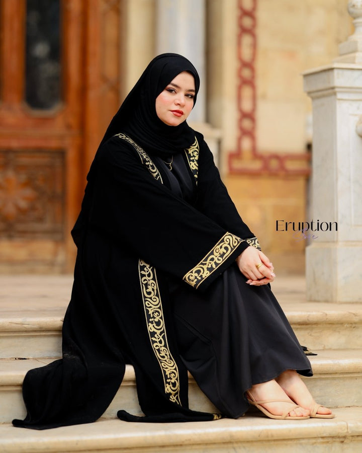 عباية أسود حروف عربي - Eruption Store