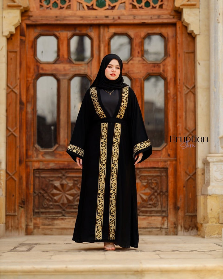 عباية أسود حروف عربي - Eruption Store