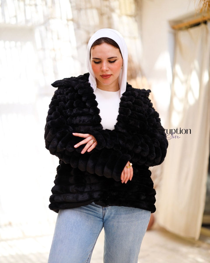 جاكت فرو اسود - Eruption Store