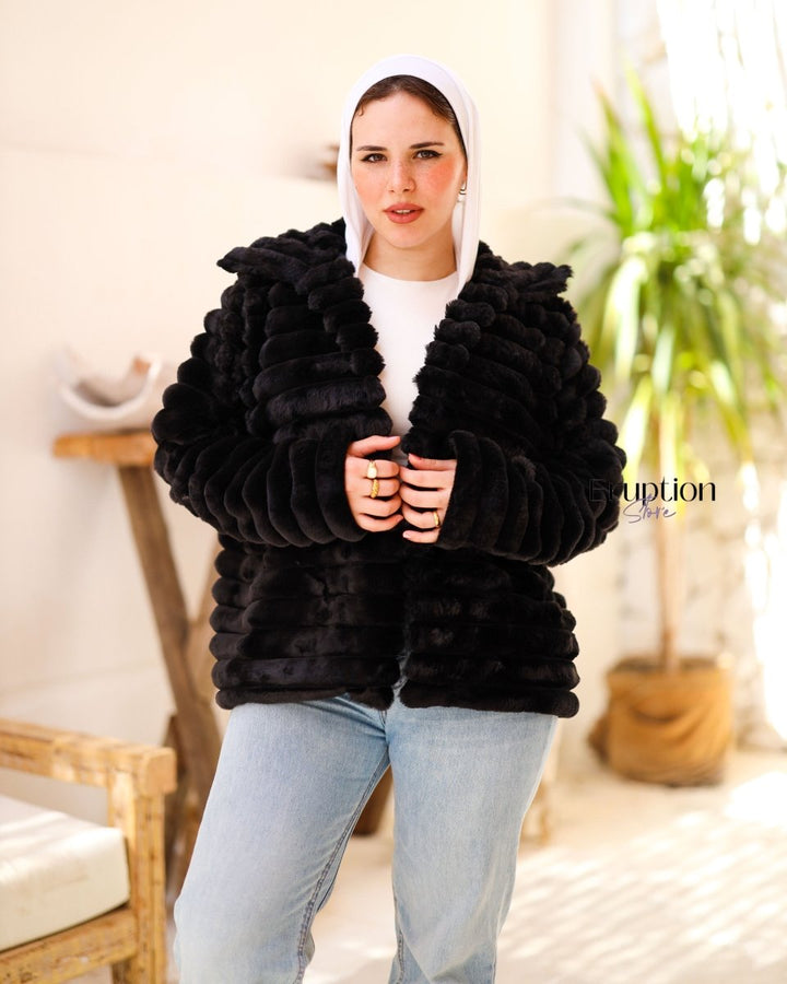 جاكت فرو اسود - Eruption Store