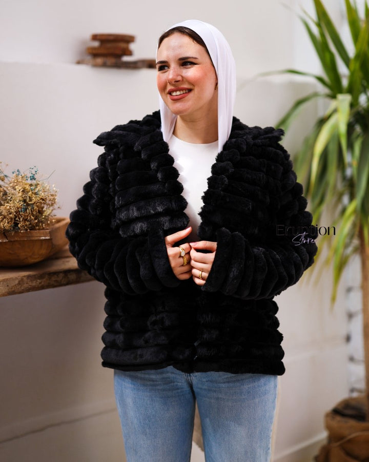 جاكت فرو اسود - Eruption Store